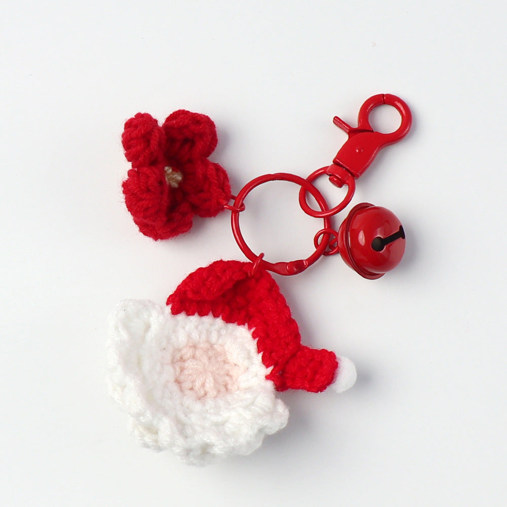 Wholesale Hand Woven Santa Claus Yarn Christmas Gift Keychain