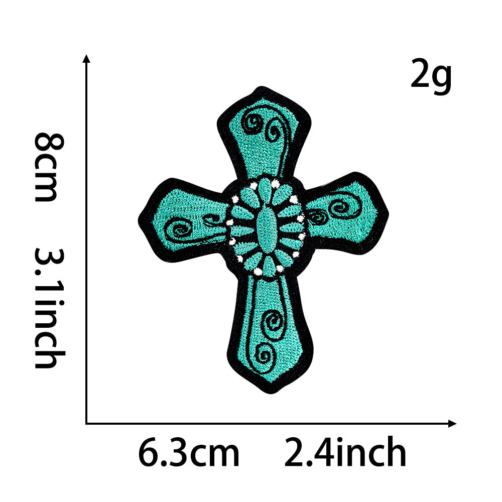 Wholesale Turquoise series bow and spade perfume embroidery DIY Patches