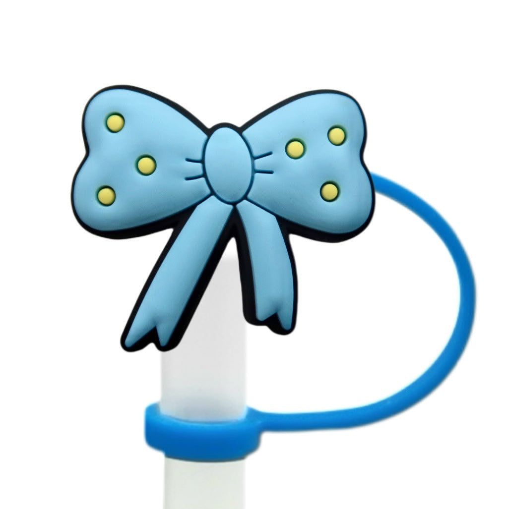 Wholesale 10pcs Bow Straw Cap Silicone Straw Tube Cap