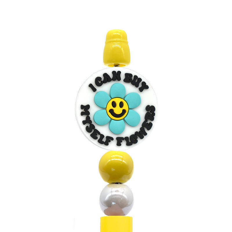 Wholesale Random 100pcs/pack Flower expression pattern bead   Focal Beads