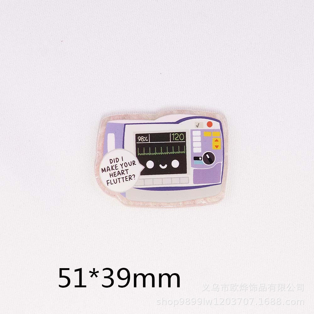 Wholesale 10pcs organ medical love bag jewelry acrylic pin DIY patch accessories