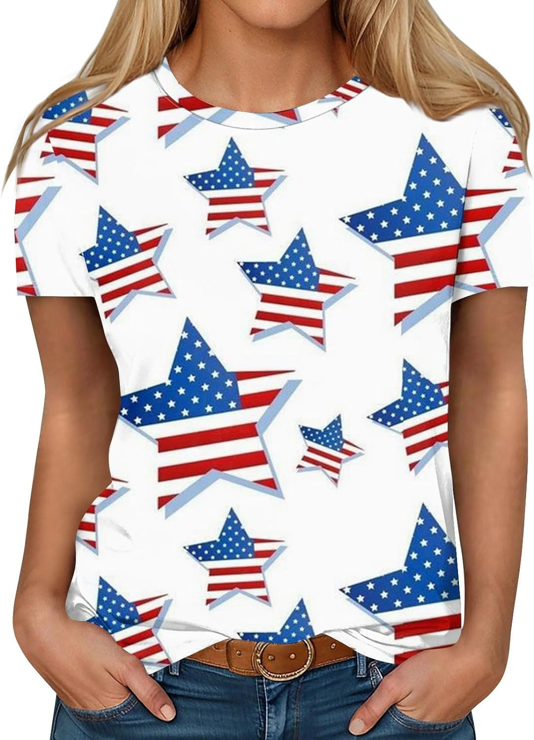 Wholesale Independence Day 3D Digital Printing T-shirt