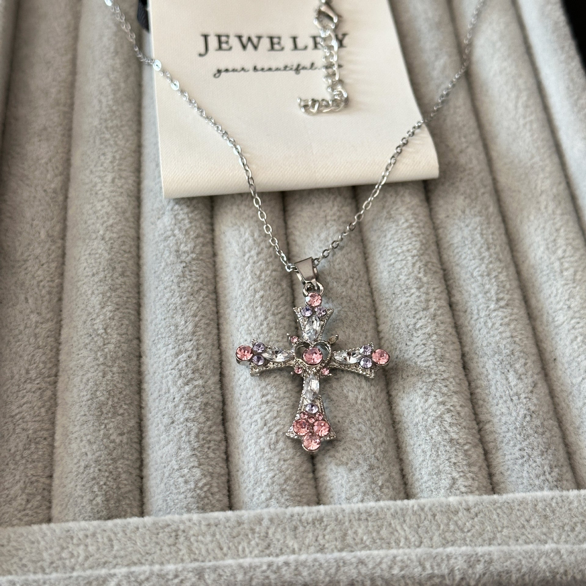 Wholesale Cross necklace heavy gothic style y2k clavicle chain