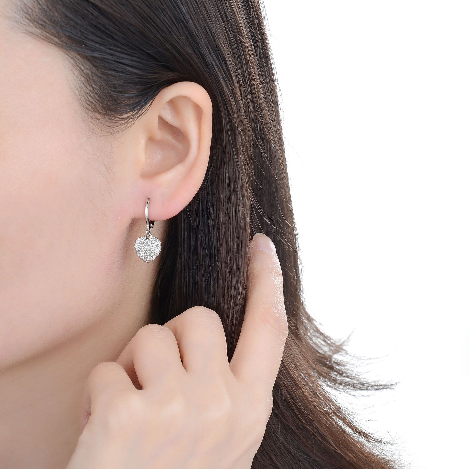 Wholesale Valentine's Day Diamond Zircon Heart Earrings