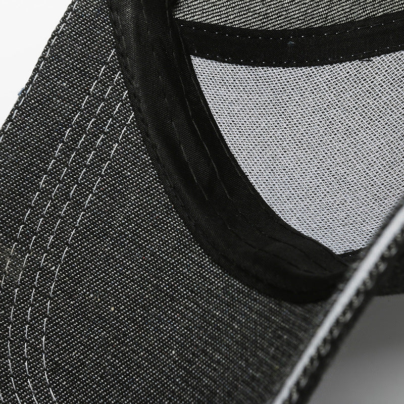 Wholesale Denim baseball cap outdoor solid color round top wide brim sun hat