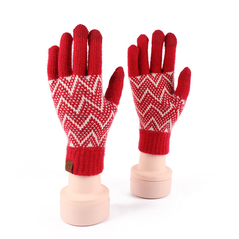 Wholesale Winter Red Warm Touch Screen Gloves