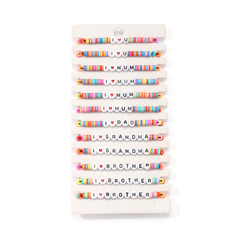 Wholesale Colored Soft Pottery Pieces Ethnic Style Stacking Bracelets