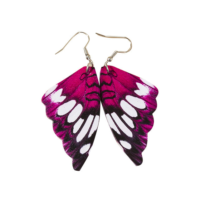 Wholesale Painted Butterfly PU Leather Earrings