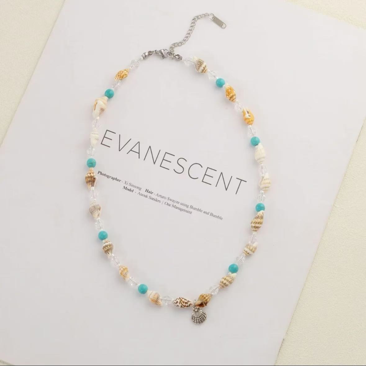 Wholesale Holiday style conch beaded necklace summer clavicle necklace