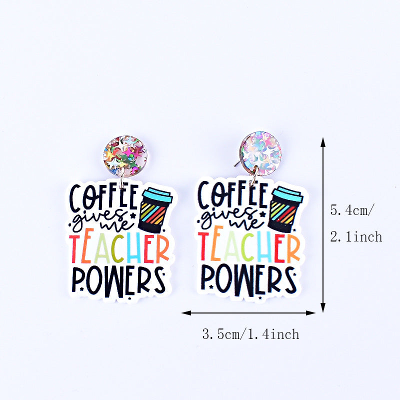 Wholesale Teacher's Day Return Season Rainbow Pencil Acrylic Earrings