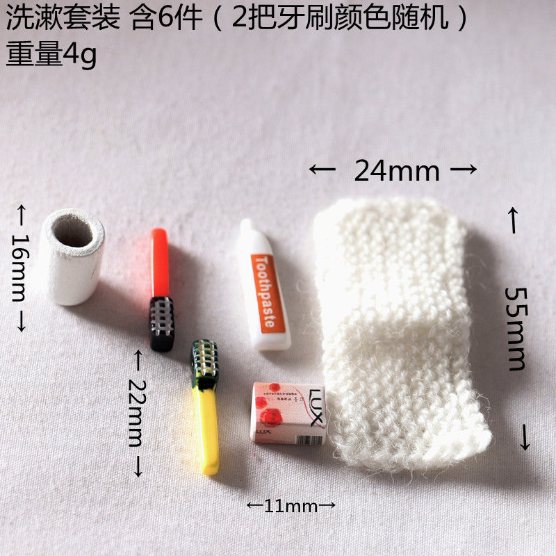 Wholesale  toothbrush toothpaste towel six piece set wash Doll Accessories