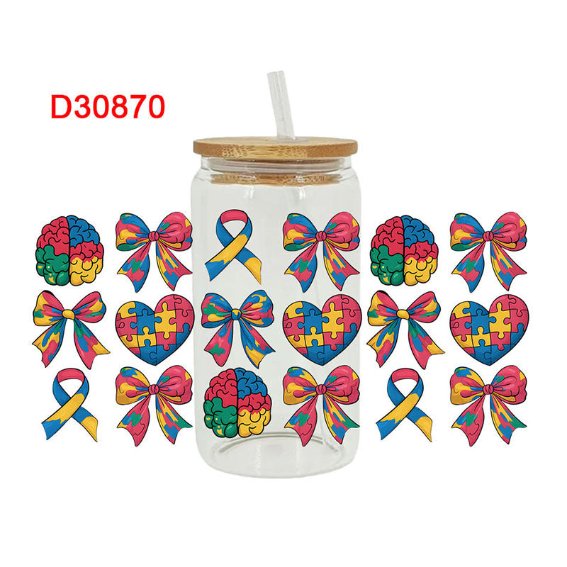 Wholesale Color Puzzle Teacher's Day 16oz Cup UV DTF Wraps