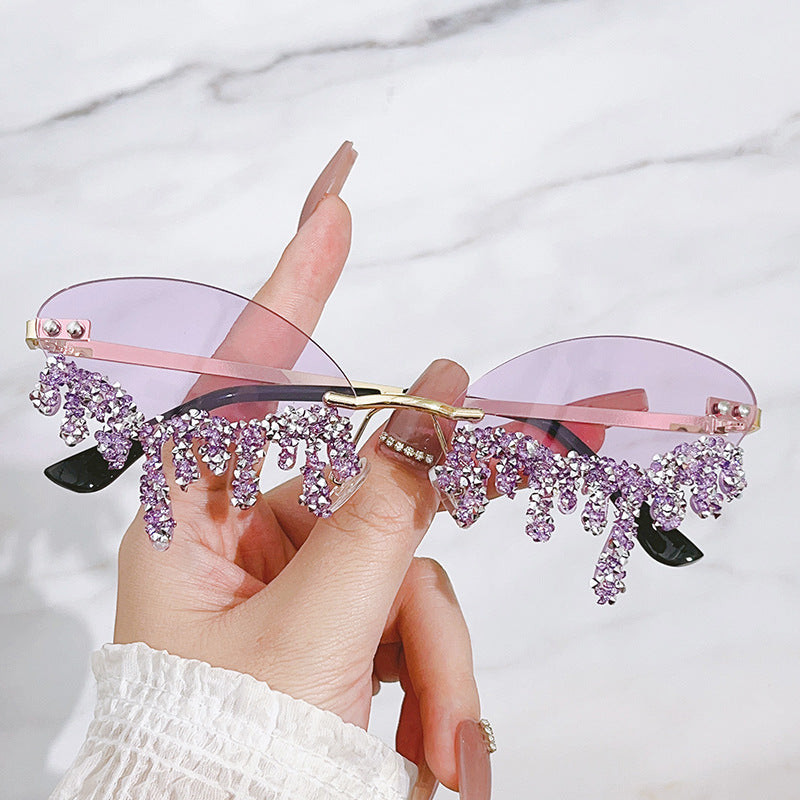 Wholesale Diamond Devil's Tears Handmade Diamond Sunglasses
