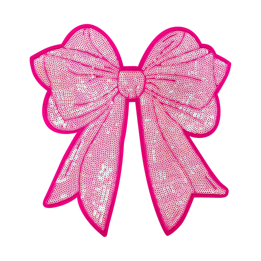 Wholesale Baseball Sequin Bow Patch Trendy DIY Embroidered Applique For ets Jeans Bags Fashion Accessory Boutique Resale