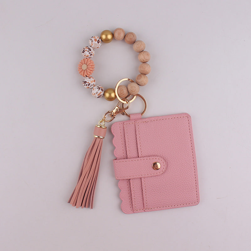 Wholesale Silicone Handmade Beaded Wristlet Keychain