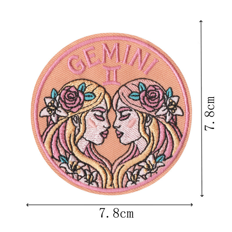 Wholesale Retro Zodiac Embroidered Iron On Patches Set Of 12 Trendy Contion Badges For ets Bags DIY Craft Fashion Accessory