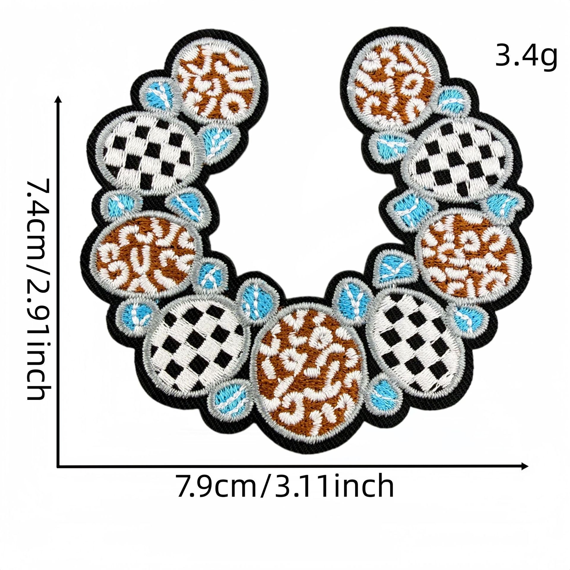 Wholesale Trendy Boho Turquoise Embroidered Patches Western Denim Patch Set 22 Pieces Decorative For Clothing Bags DIY Accessory