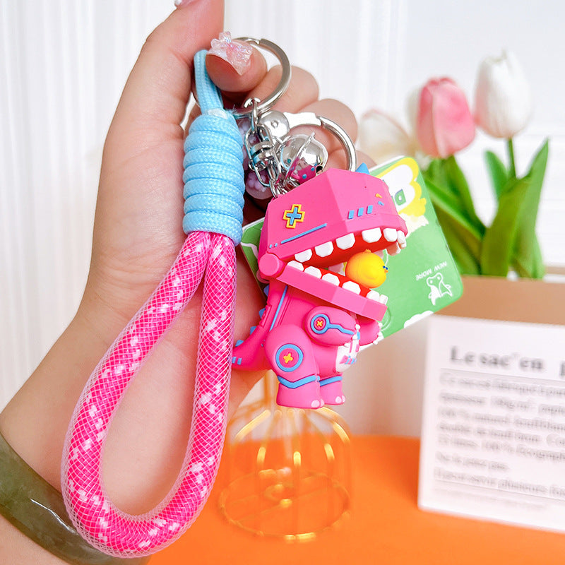 Keychains de silicona de dinosaurio mecha al por mayor
