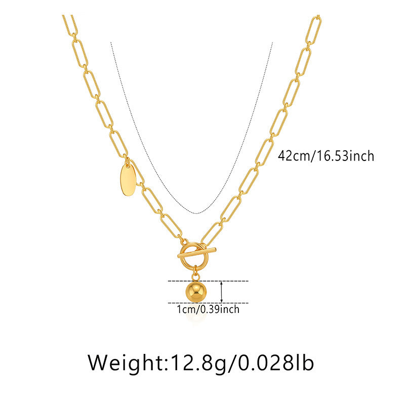 Wholesale Real Gold Electroplated Thick Chain Heavy Metal Style Necklace