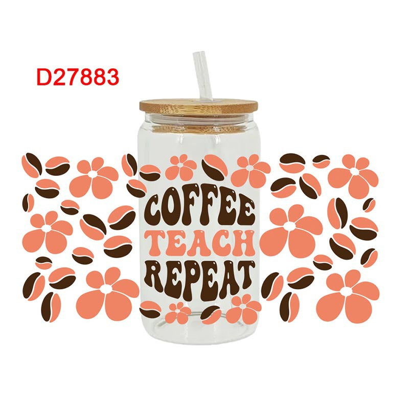Wholesale Coffee Bean Beverage Series 16oz Cup UV DTF Wraps