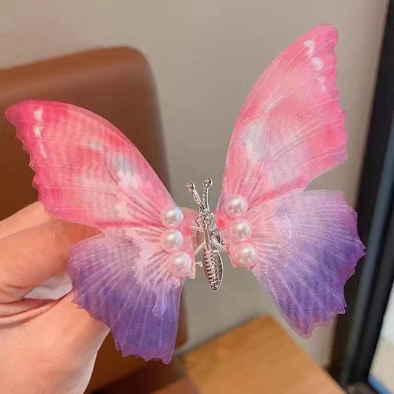 Wholesale Gradient Moving Butterfly Duckbill Clip