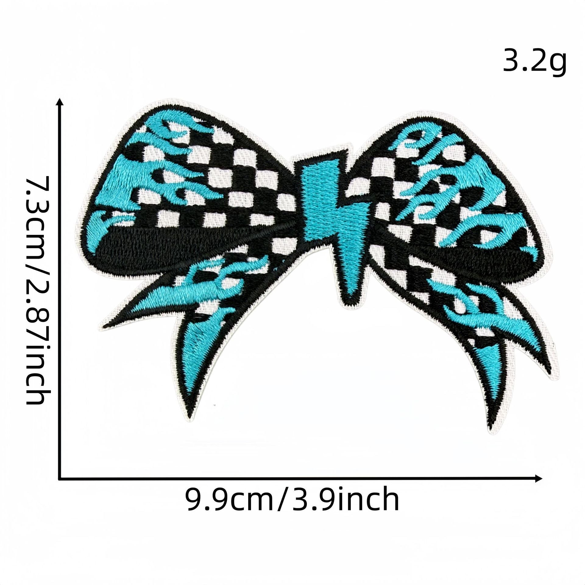 Wholesale Western Style Embroidered Patch Set Skull Checkerboard Design Polyester Thread Fashion Decorative Accessory Gift And Boutique Resale