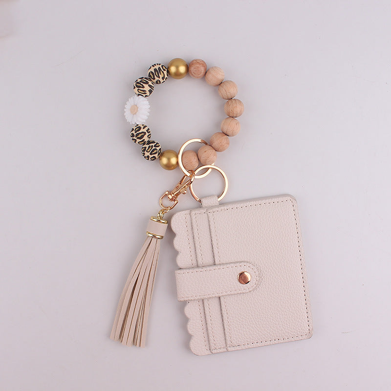 Wholesale Silicone Handmade Beaded Wristlet Keychain