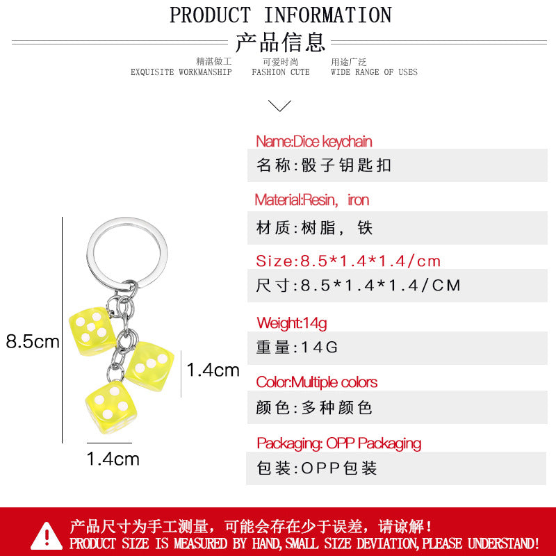 Wholesale Resin Dice Shape Keychain