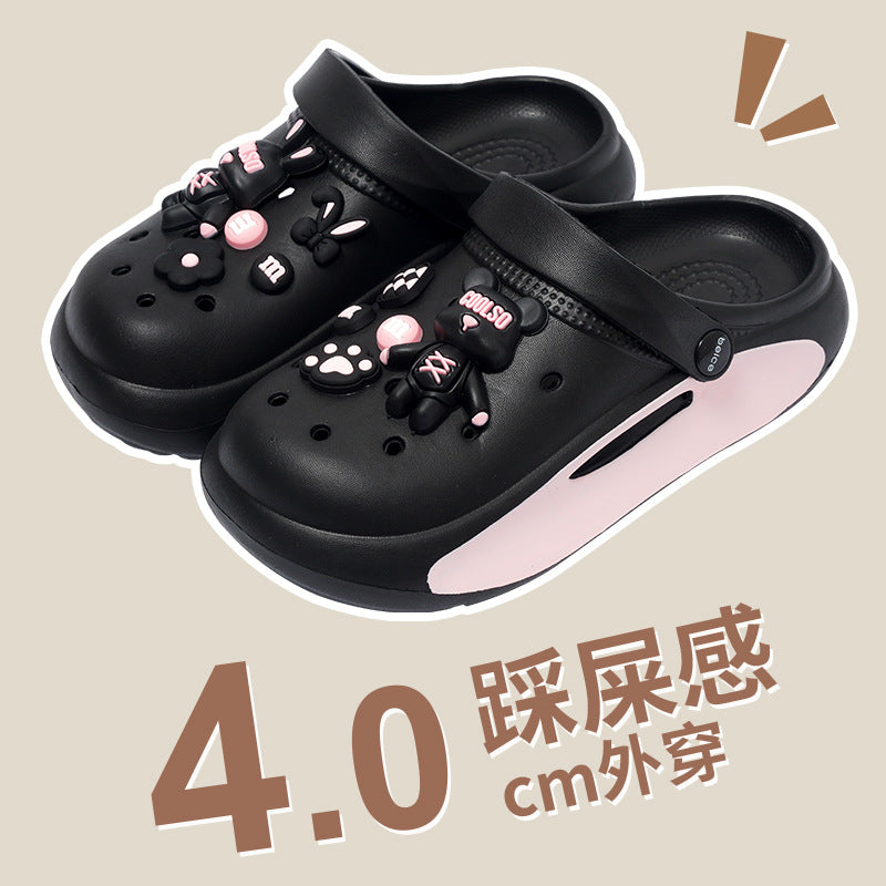 Wholesale  New Style Hole Shoes Women's Summer Outer Wear Soft Bottom Baotou Sandals and Slippers Women's Non-Slip Fashionable