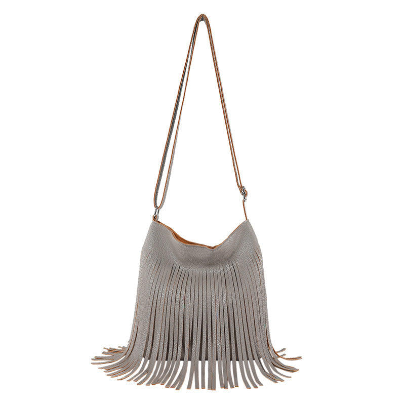 Wholesale Tassel Bucket PU Fashion Crossbody Bag