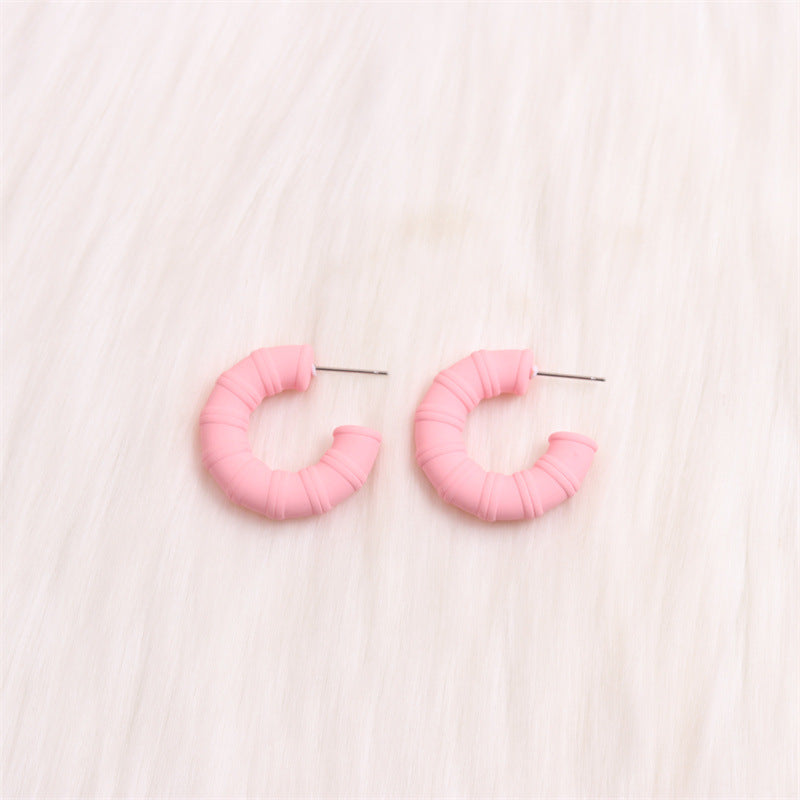 Wholesale Colorful Bamboo C-ring Acrylic Earrings