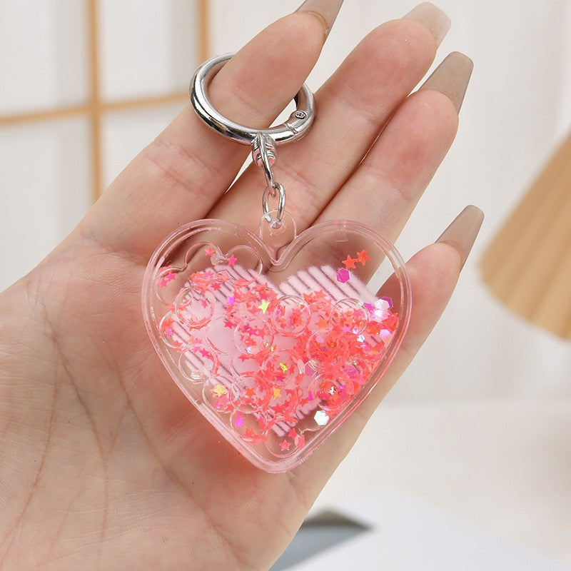 Wholesale Acrylic Oil-Filled Pendant Luminous Iceberg Cup Keychain