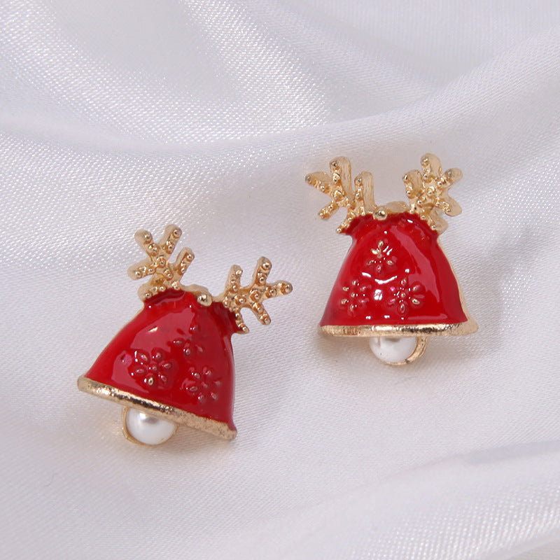 Wholesale Diamond Bell Snowflake Christmas Tree Earrings