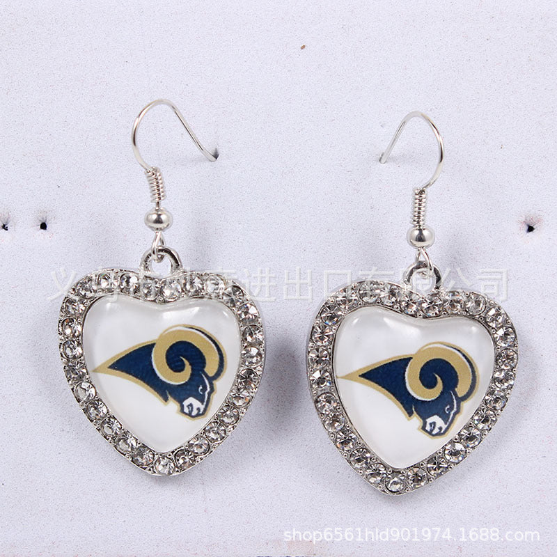 Wholesale Diamond Peach Dot  Logo Earrings