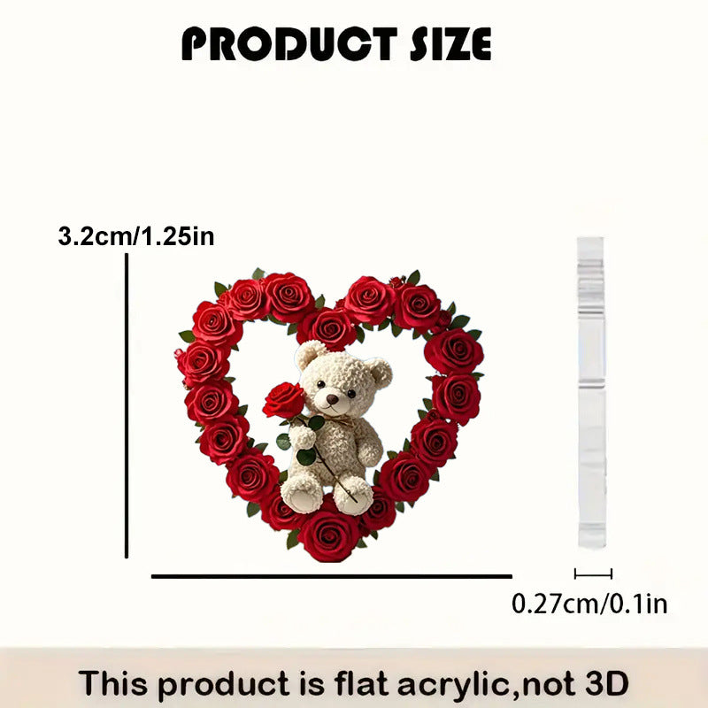 Wholesale Acrylic Rose Bear Heart Party Accessories Valentine's Day/Mother's Day Fashion Accessories
