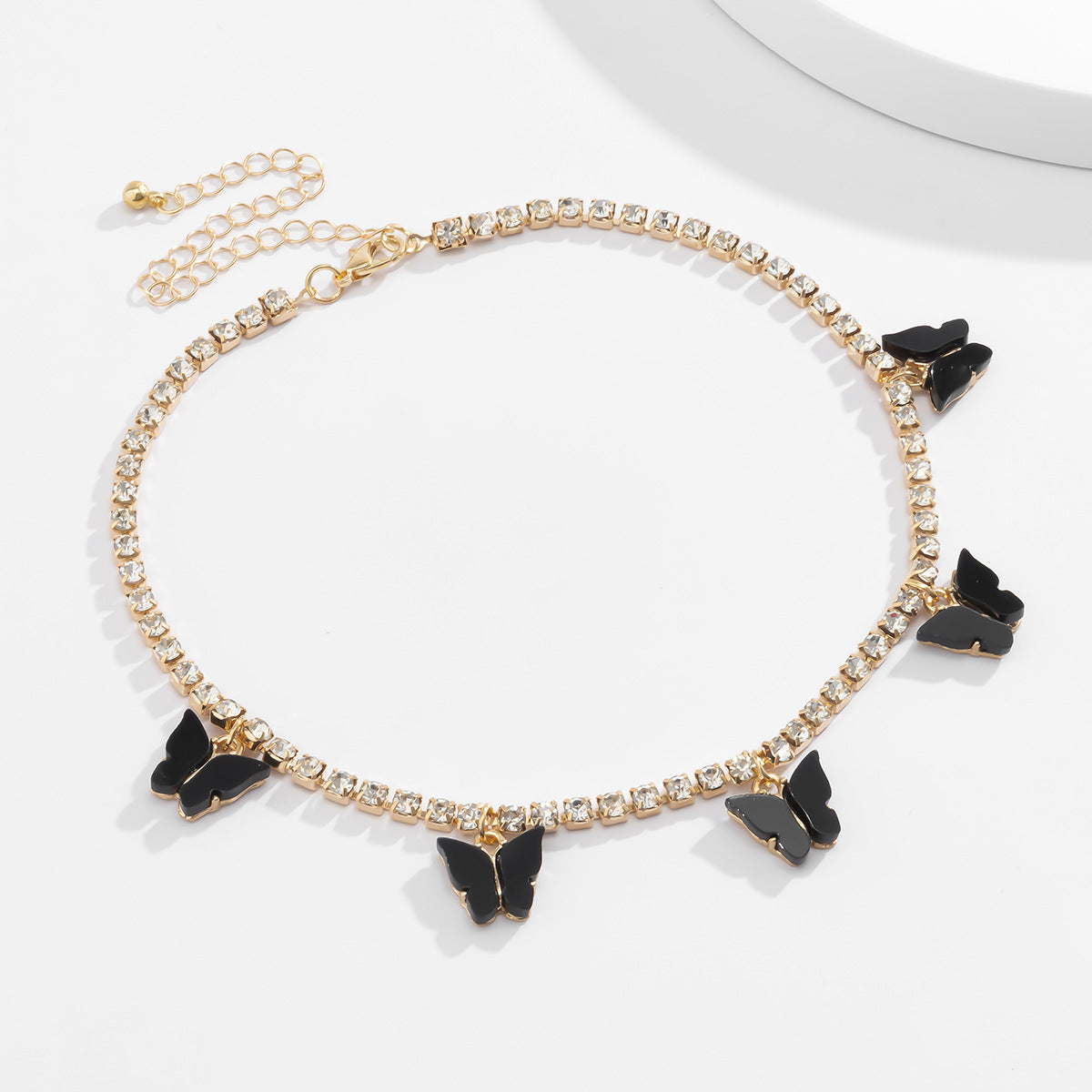 Wholesale Claw Chain Diamond Acrylic Butterfly Necklace