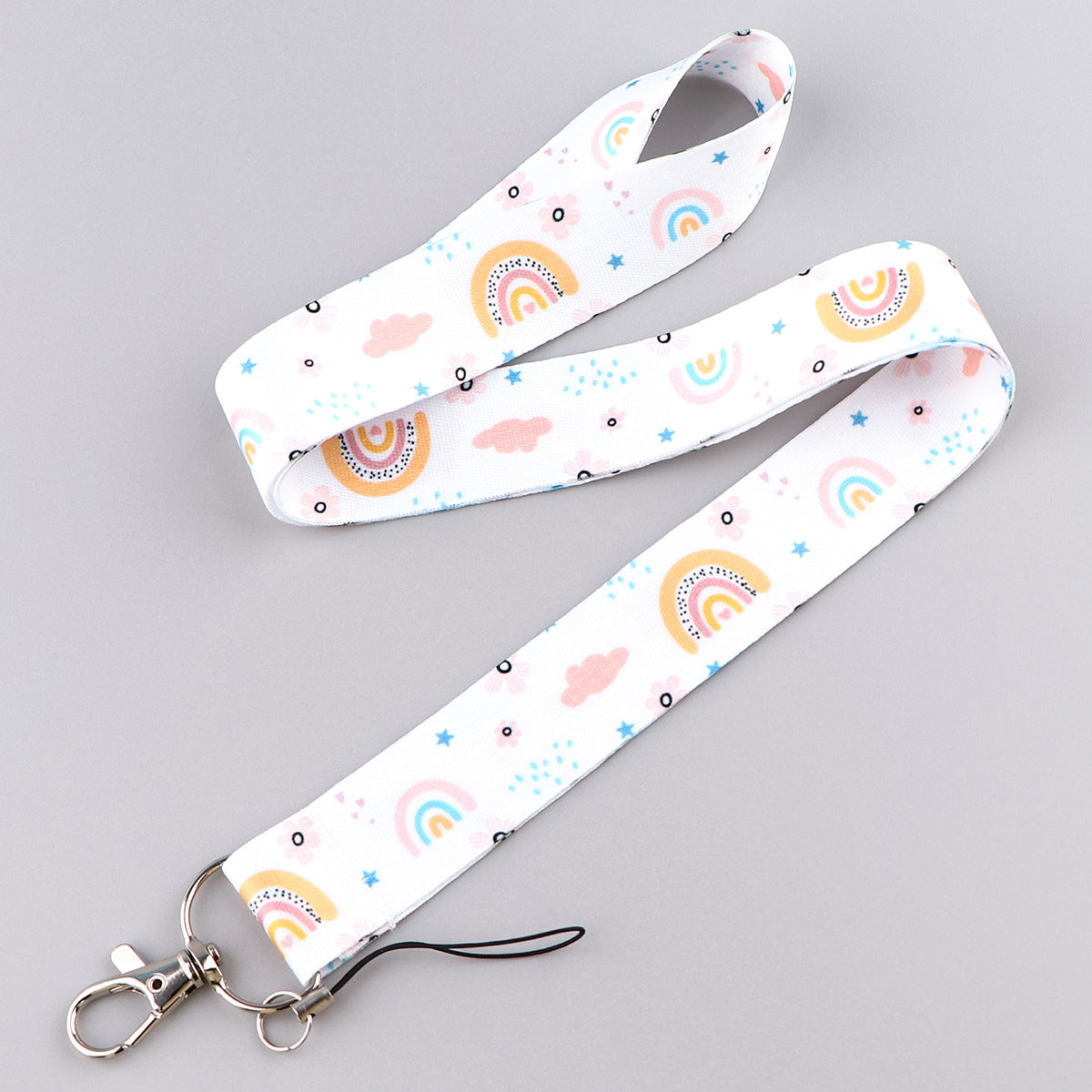 Wholesale Rainbow Card Holder Ribbon Polyester Cell Phone Lanyard Keychain