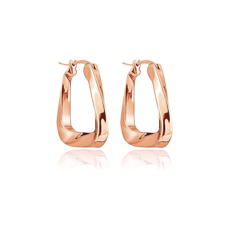 Wholesale Triangular Ring Geometric Möbius Thick Ring Irregular Metal Gold Plated Earrings