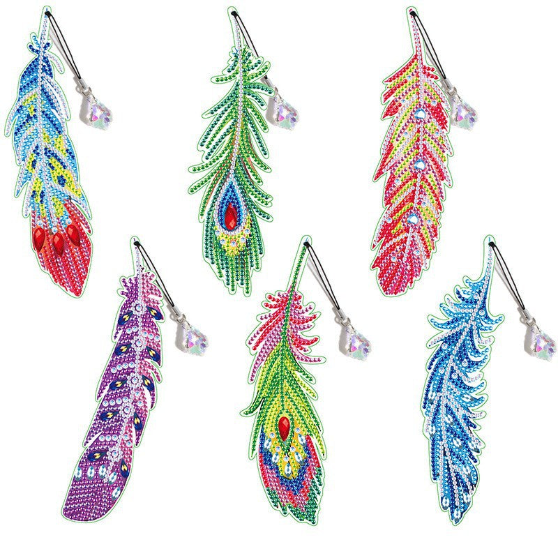 Wholesale Acrylic Diamond Feather Face Mask Cat Claw Bookmark