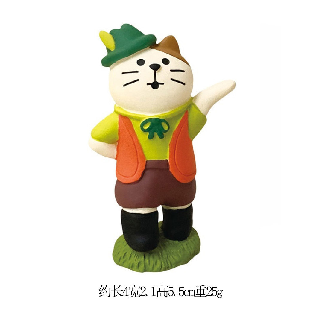Wholesale  Themed Clown Cat Pumpkin Miniature Resin Scene Ornament For Home Decor Gift