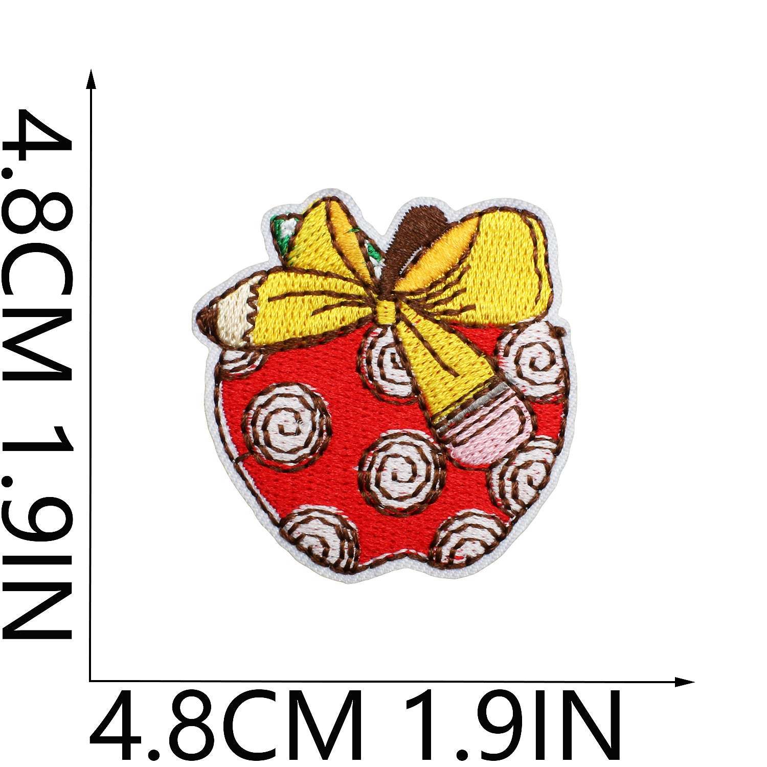 Wholesale Colorful checkered apple embroidery DIY Patches