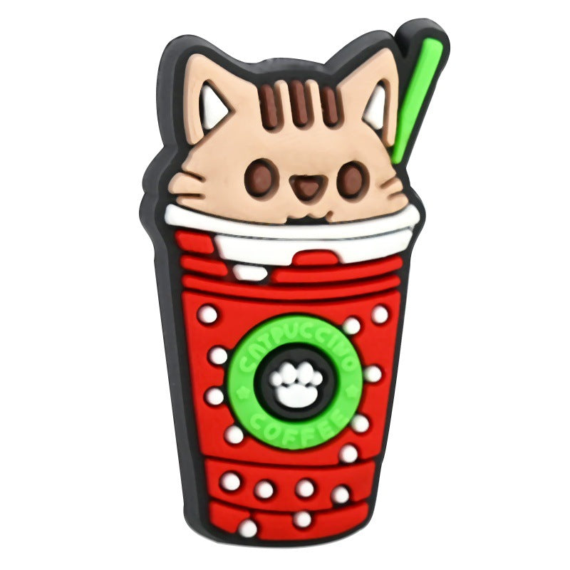 Wholesale Random 100pcs/pack    Milk Tea Cartoon Charcoal Beads  Focal Beads