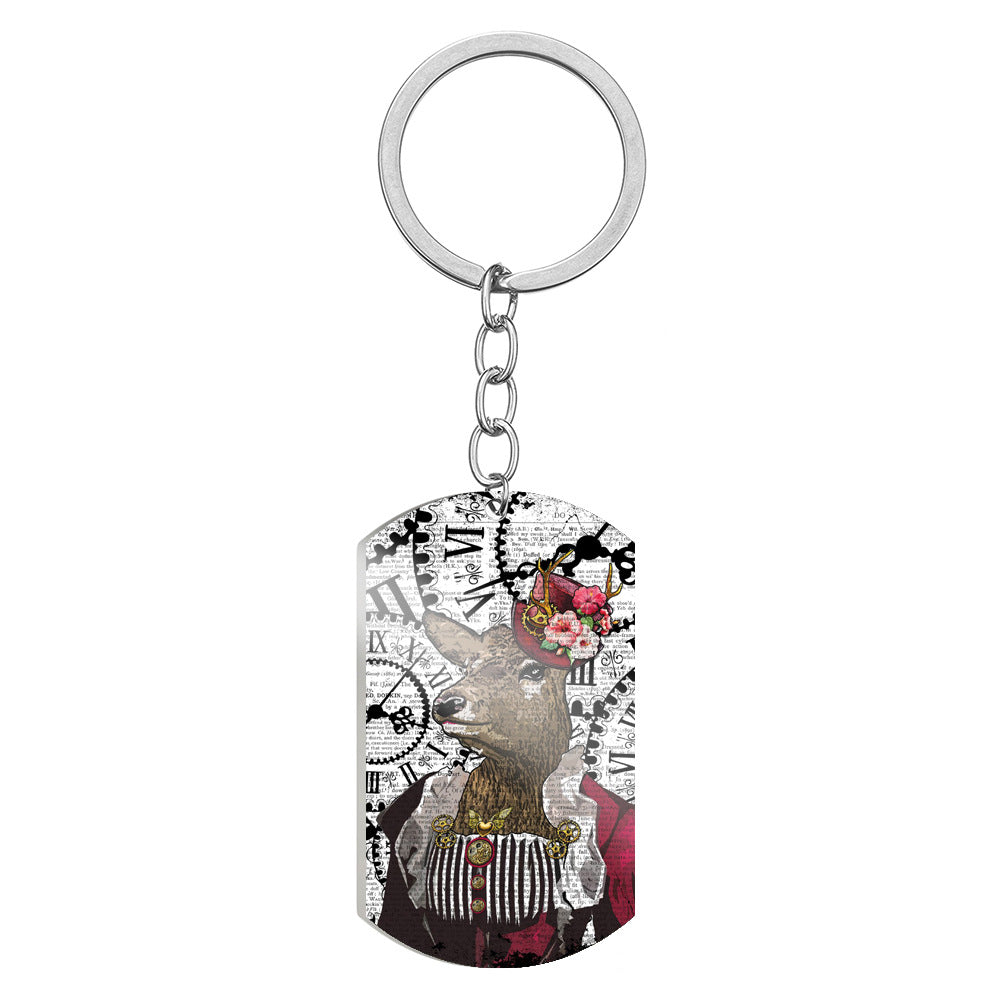 Wholesale Steampunk Retro Mechanical Gear Animal Stainless Steel Keychain