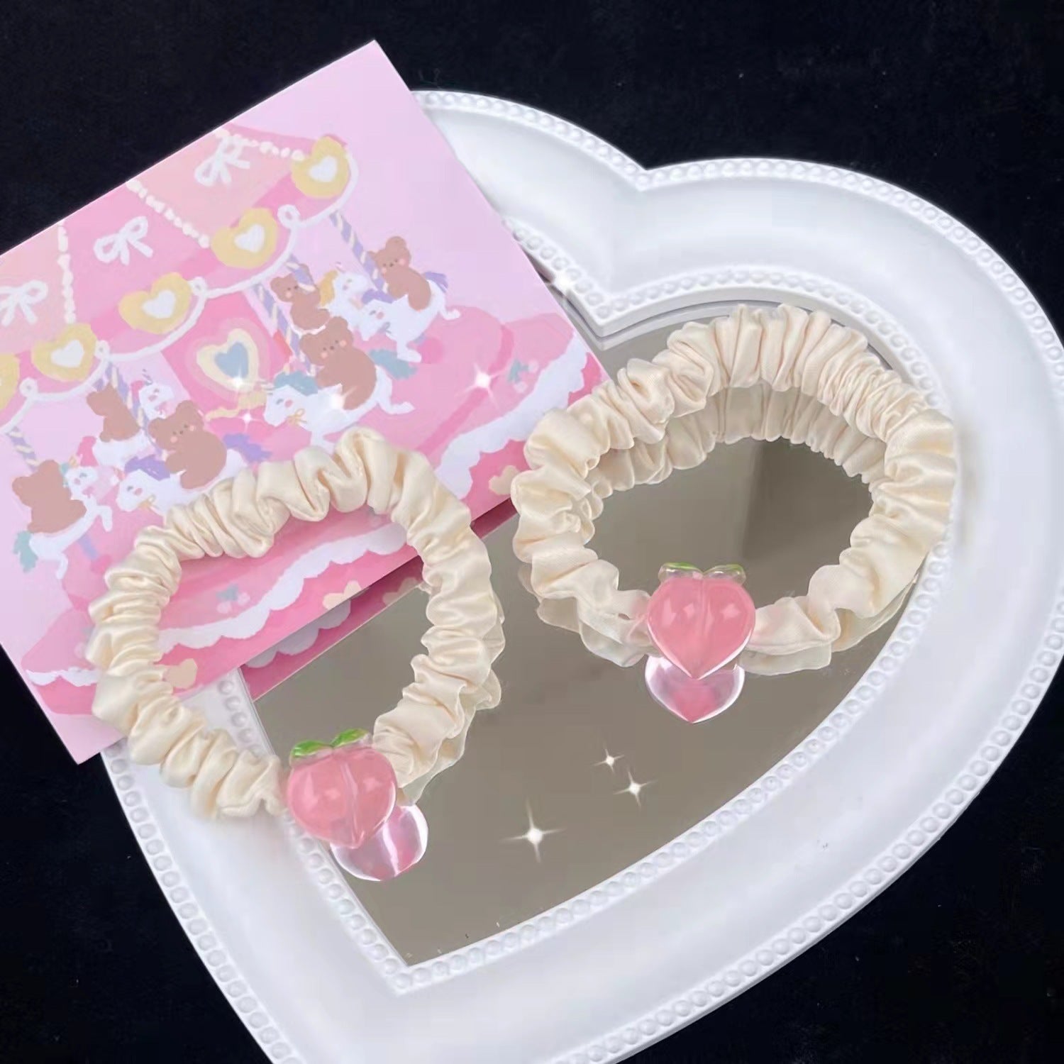 Wholesale 10PCS Peach Fabric Hair Rope