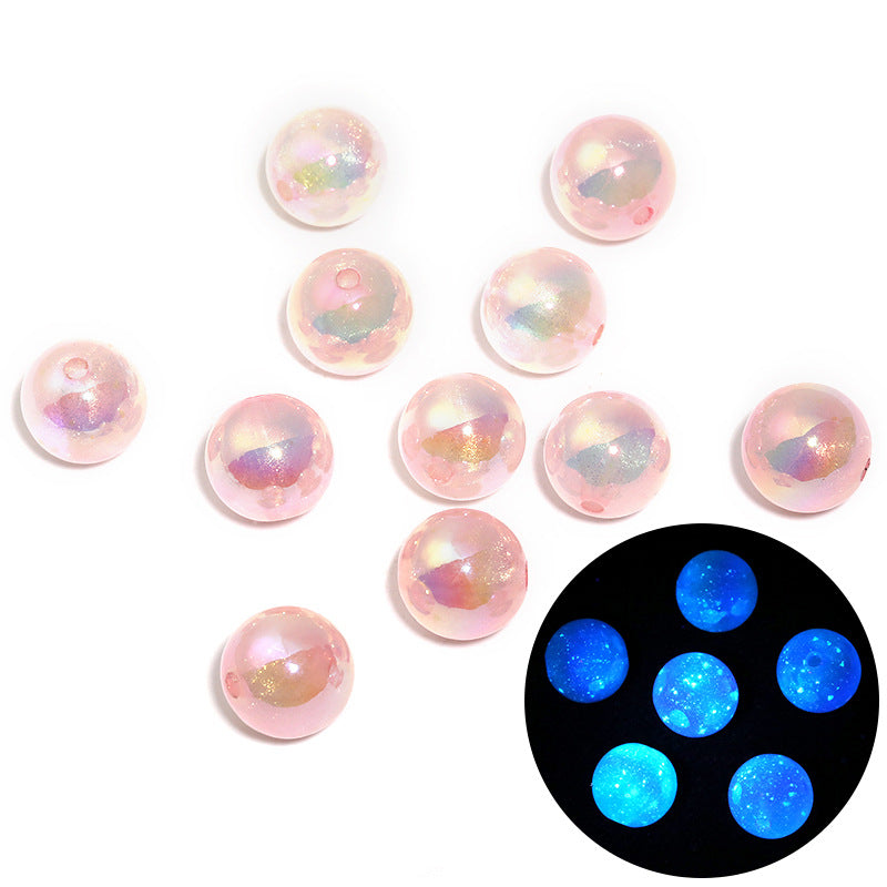 Wholesale 100pcs/pack Luminous 16mm acrylic luminous sparkling round beads diy beads