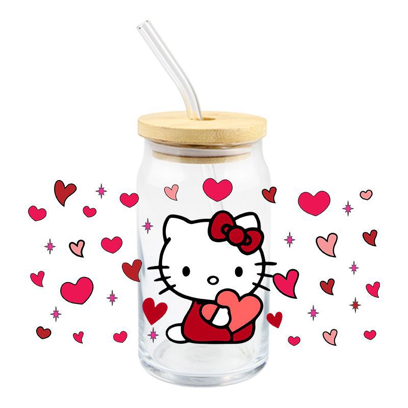 Wholesale 5pcs Cartoon Cute Cat 16oz Cup UV DTF Wraps OLY Exclusive