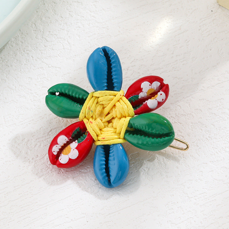 Wholesale Colorful Shell Paint Printed Hair Clips