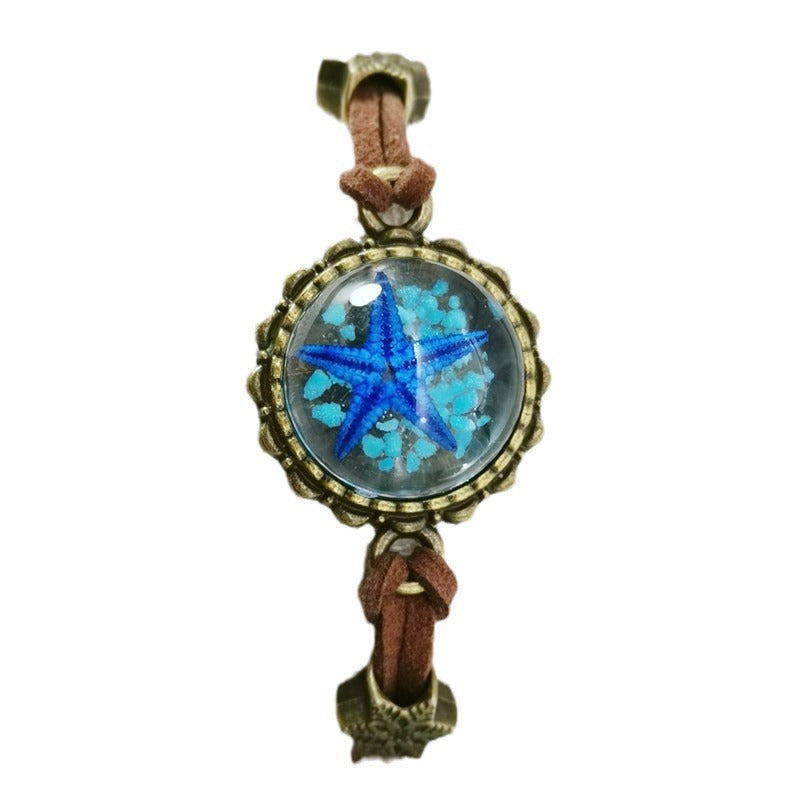 Wholesale New Natural Resin Starfish Conch Bracelet Vintage Jewelry