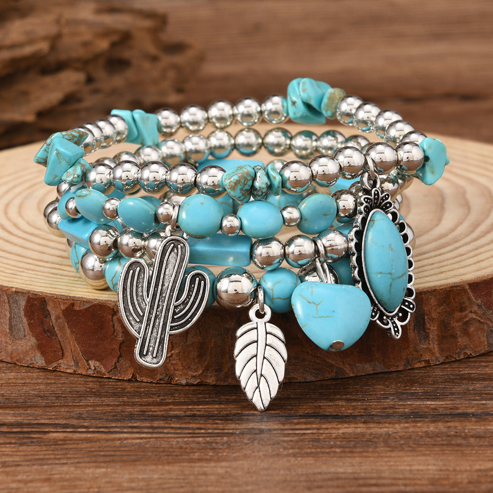 Wholesale Turquoise bead bracelet   Layered Bracelet Set