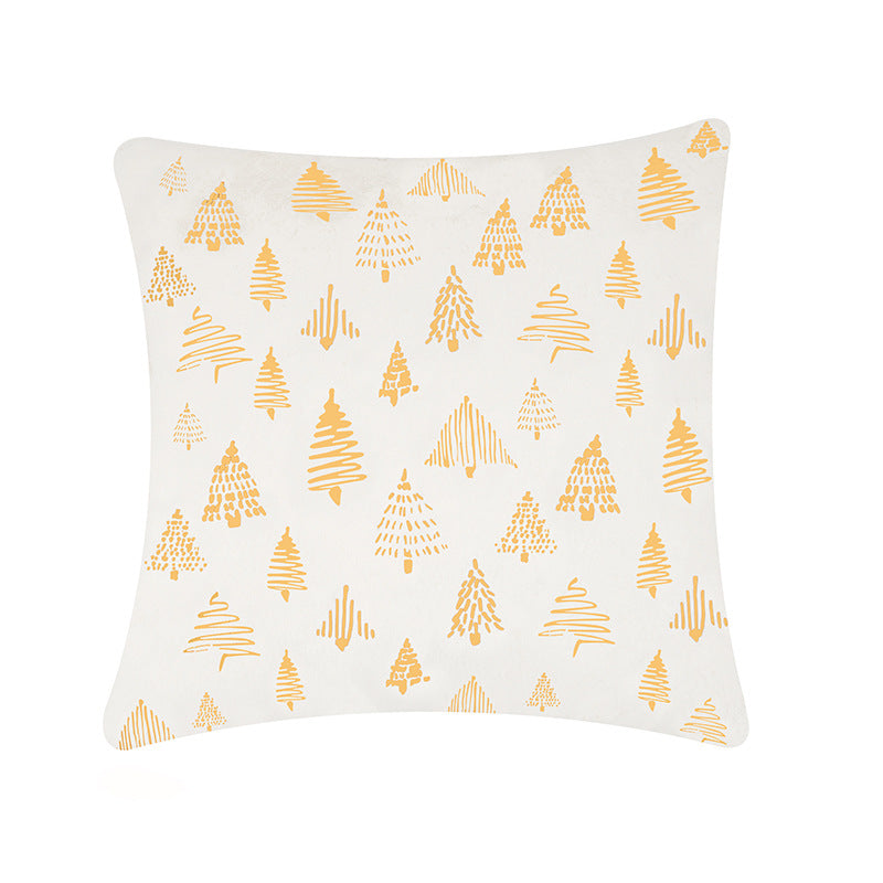 Wholesale Christmas tree gold-stamped double-sided pillowcase